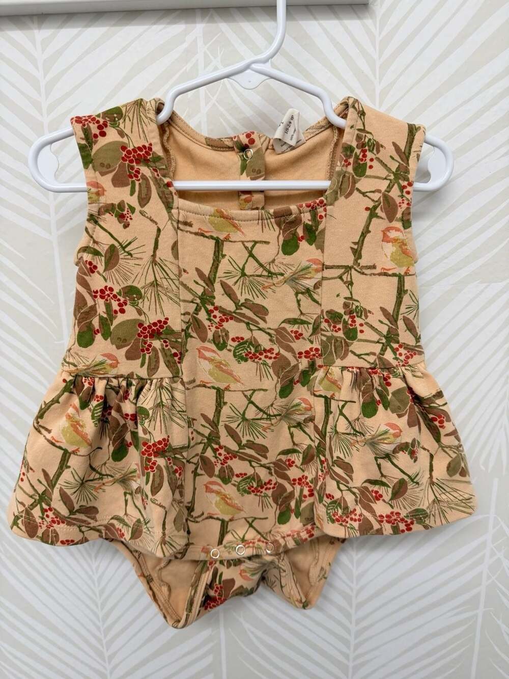 Kate Quinn Organic Cotton Woodland Bird Ruffle Romper